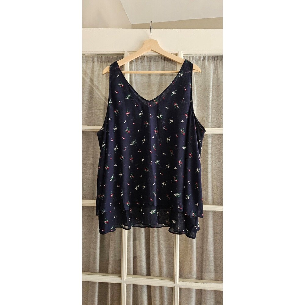 Lane Bryant Layered V-neck Chiffon Swing Tank Top - 22